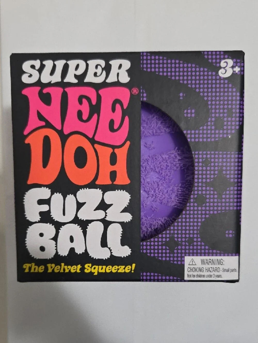 Needoh Super Fuzz Ball Purple Stress Toy-Authentic